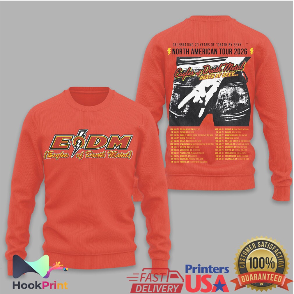 Eagles of Death Metal North American Tour 2026 Death by Sexy Orange T Shirt Eagles of Death Metal North American Tour 2026 Death by Sexy Orange T Shirt