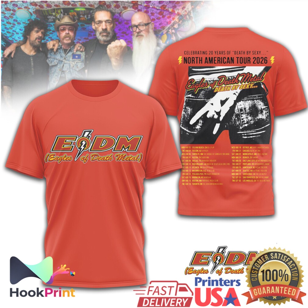 Eagles of Death Metal North American Tour 2026 Death by Sexy Orange T Shirt Eagles of Death Metal North American Tour 2026 Death by Sexy Orange T Shirt
