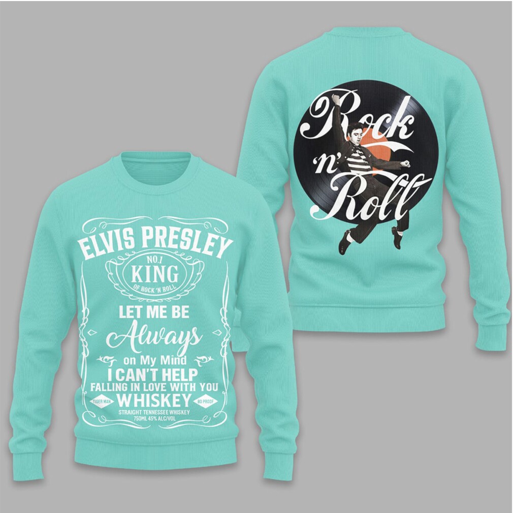 Elvis Presley “Always On My Mind” Whiskey Label Style Turquoise T Shirt Elvis Presley “Always On My Mind” Whiskey Label Style Turquoise T Shirt