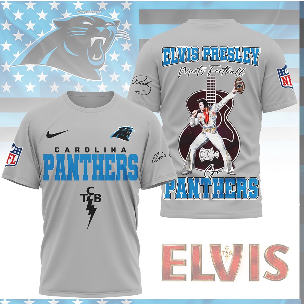Elvis Presley Carolina Panthers Meets Football TCB Edition Shirt Elvis Presley Carolina Panthers Meets Football TCB Edition Shirt
