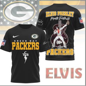 Elvis Presley Green Bay Packers Meets Football TCB Edition Shirt Elvis Presley Green Bay Packers Meets Football TCB Edition Shirt