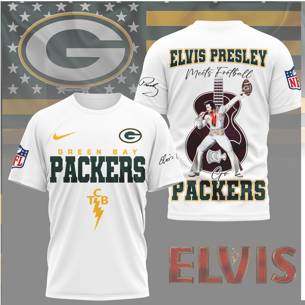 Elvis Presley Green Bay Packers Meets Football TCB Edition Shirt Elvis Presley Green Bay Packers Meets Football TCB Edition Shirt