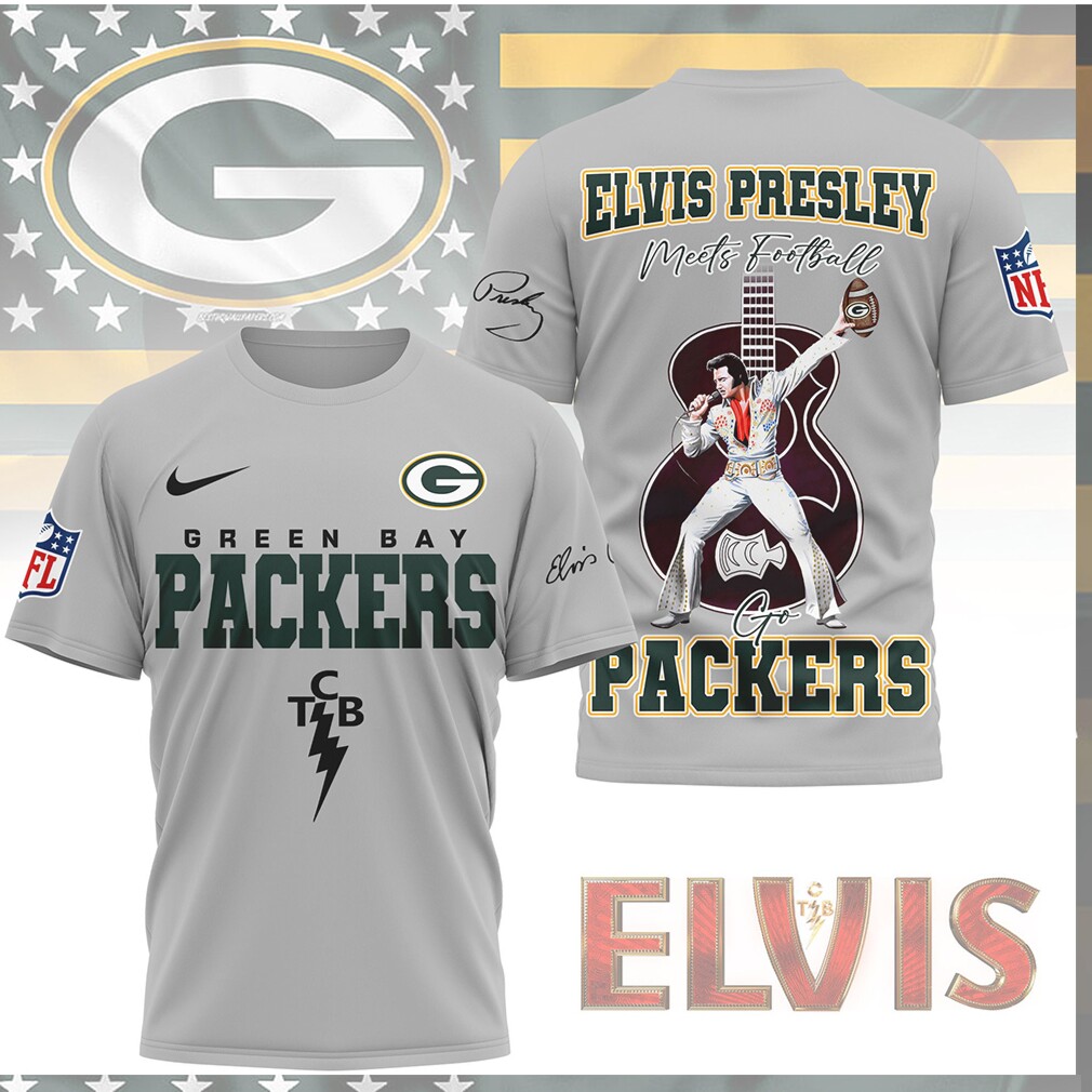 Elvis Presley Green Bay Packers Meets Football TCB Edition Shirt Elvis Presley Green Bay Packers Meets Football TCB Edition Shirt