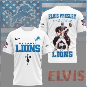 Elvis Presley Meets Football Detroit Lions TCB Shirt