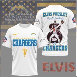 Elvis Presley Meets Football Los Angeles Chargers TCB Shirt