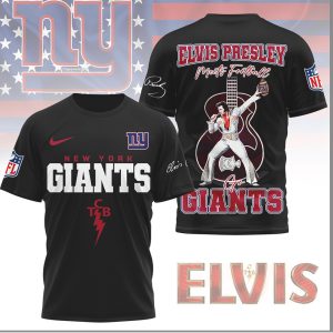 Elvis Presley Meets Football New York Giants TCB Shirt Elvis Presley Meets Football New York Giants TCB Shirt