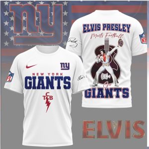 Elvis Presley Meets Football New York Giants TCB Shirt