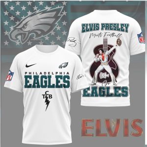 Elvis Presley Meets Football Philadelphia Eagles TCB Shirt