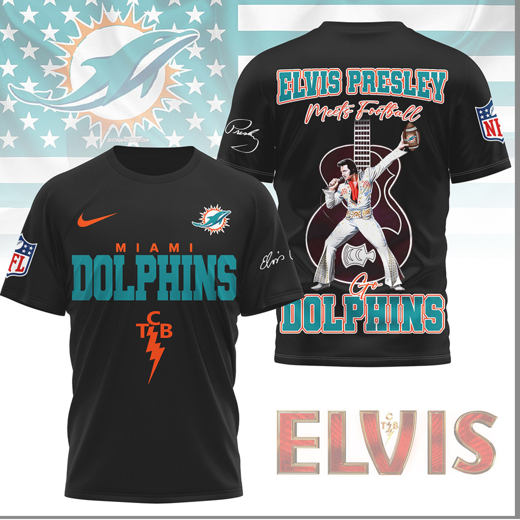 Elvis Presley Meets Miami Dolphins Football TCB Edition Shirt Elvis Presley Meets Miami Dolphins Football TCB Edition Shirt