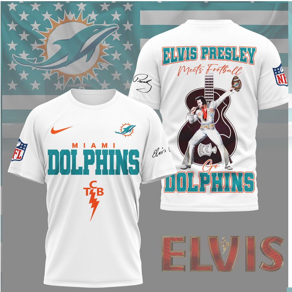 Elvis Presley Meets Miami Dolphins Football TCB Edition Shirt Elvis Presley Meets Miami Dolphins Football TCB Edition Shirt