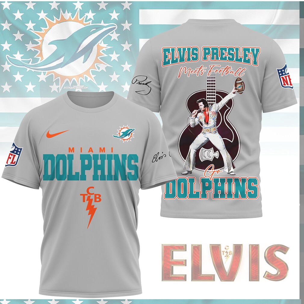 Elvis Presley Meets Miami Dolphins Football TCB Edition Shirt Elvis Presley Meets Miami Dolphins Football TCB Edition Shirt