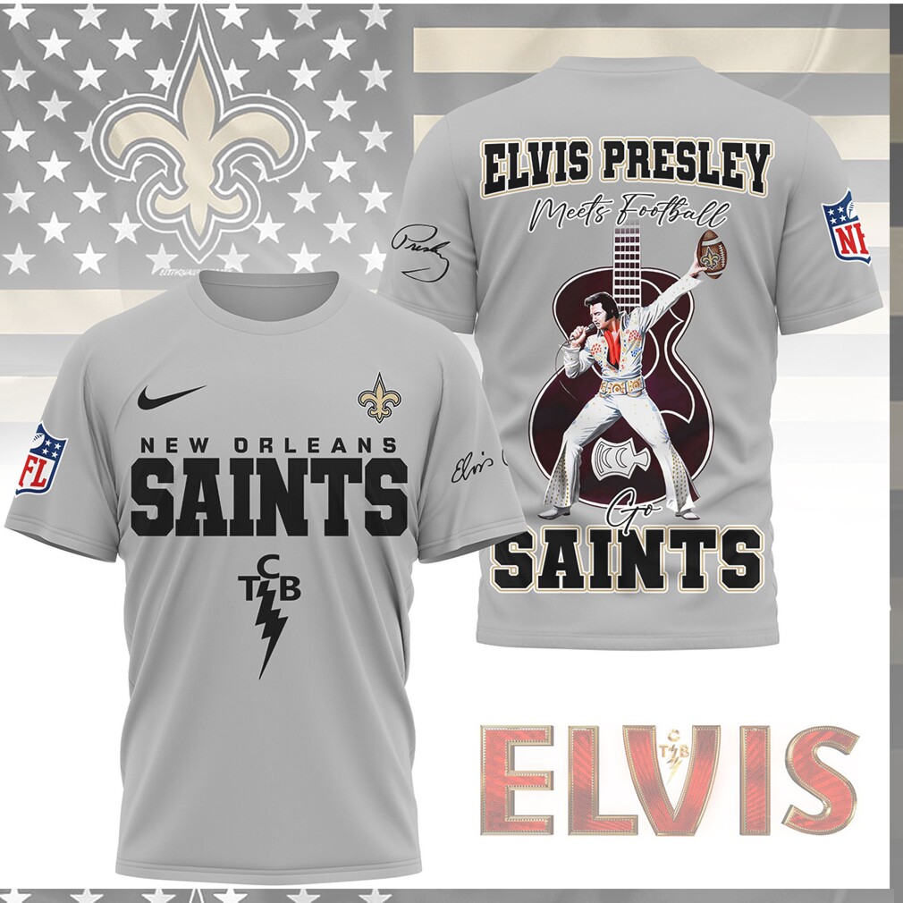Elvis Presley New Orleans Saints Meets Football TCB Edition Shirt Elvis Presley New Orleans Saints Meets Football TCB Edition Shirt