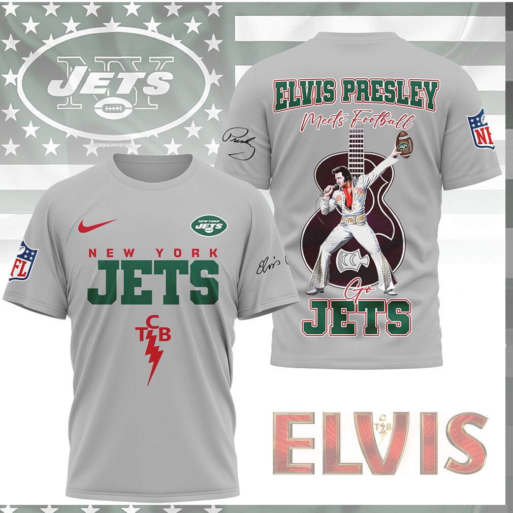 Elvis Presley New York Jets Meets Football TCB Edition Shirt Elvis Presley New York Jets Meets Football TCB Edition Shirt