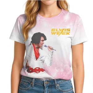 Elvis Presley TCB Heart “Never Underestimate A Woman” Pink Glitter Shirt Elvis Presley TCB Heart “Never Underestimate A Woman” Pink Glitter Shirt