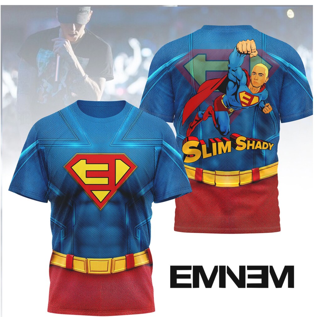 Eminem Slim Shady Superman Parody Cosplay All Over Print T Shirt Eminem Slim Shady Superman Parody Cosplay All Over Print T Shirt