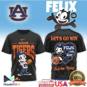 Felix the Cat x Auburn Tigers Basketball Let's Go Win T Shirt
