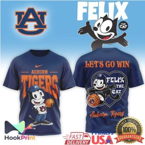 Felix the Cat x Auburn Tigers Basketball Let's Go Win T Shirt