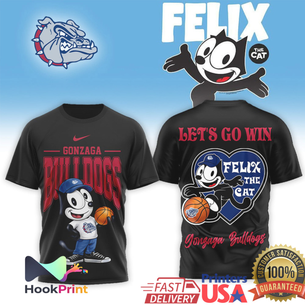 Felix the Cat x Gonzaga Bulldogs Basketball Graphic T Shirt Felix the Cat x Gonzaga Bulldogs Basketball Graphic T Shirt