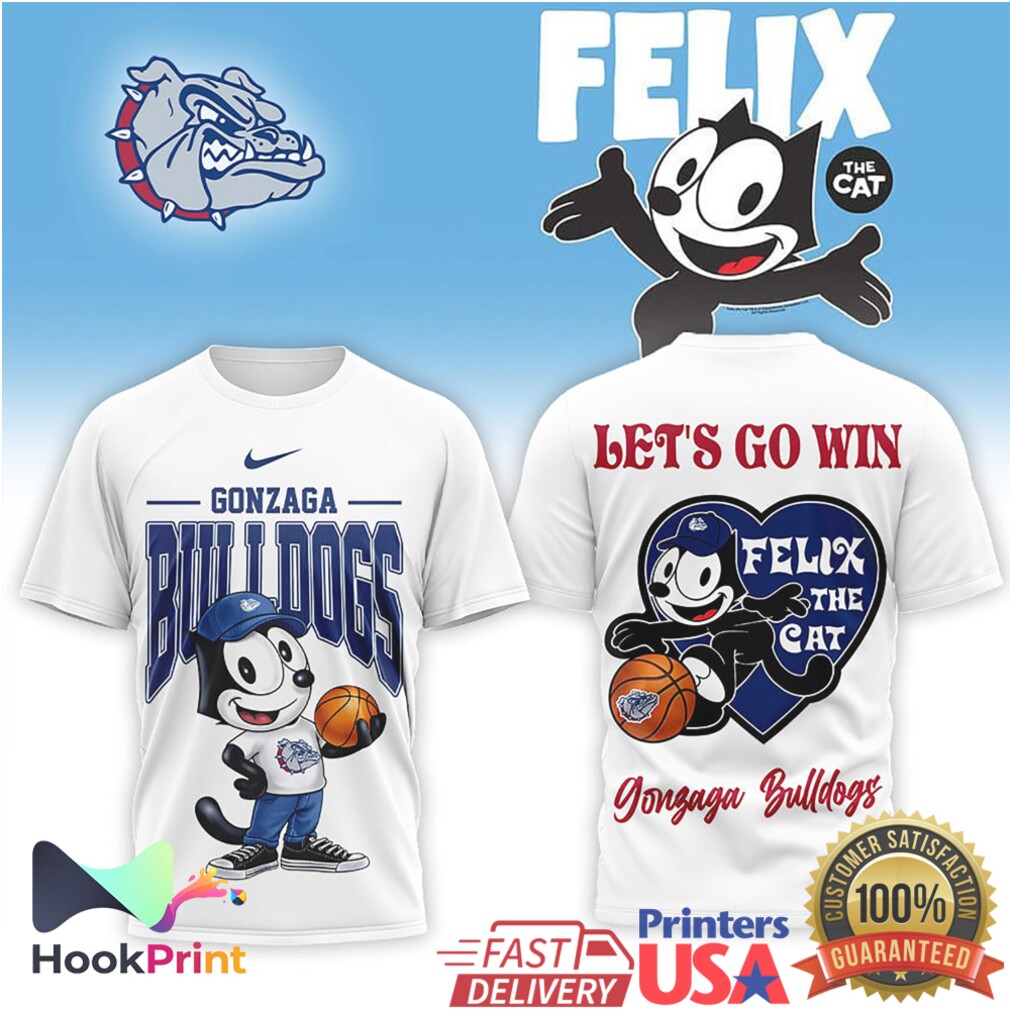 Felix the Cat x Gonzaga Bulldogs Basketball Graphic T Shirt Felix the Cat x Gonzaga Bulldogs Basketball Graphic T Shirt