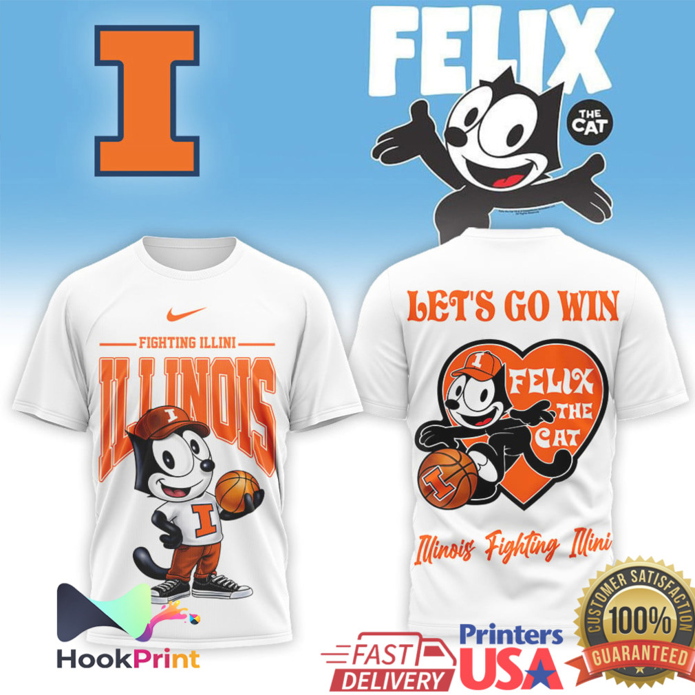 Felix the Cat x Illinois Fighting Illini Basketball Mascot T Shirt Felix the Cat x Illinois Fighting Illini Basketball Mascot T Shirt