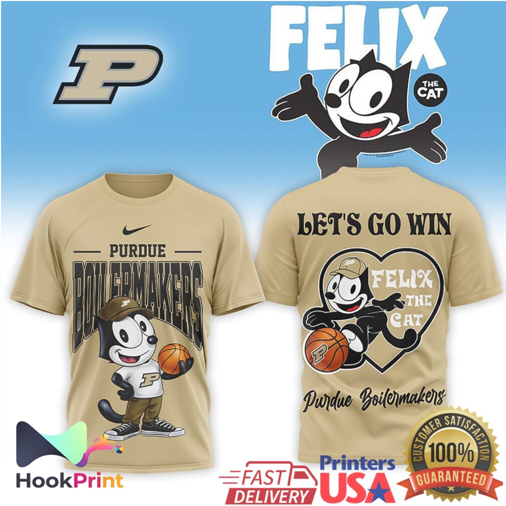 Felix the Cat x Purdue Boilermakers Basketball Fan T Shirt Felix the Cat x Purdue Boilermakers Basketball Fan T Shirt