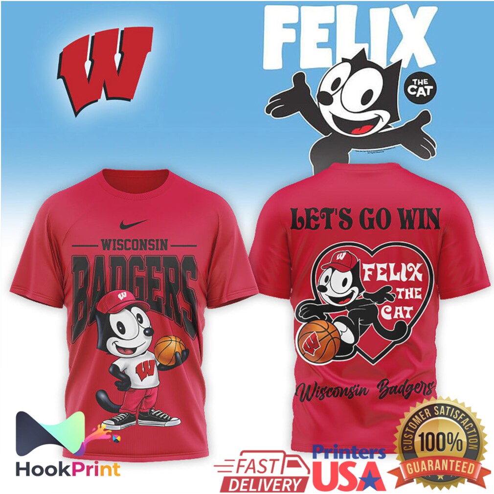 Felix the Cat x Wisconsin Badgers Basketball Let’s Go Win T Shirt Felix the Cat x Wisconsin Badgers Basketball Let’s Go Win T Shirt