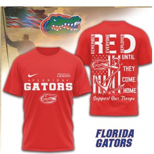 Florida Gators R.E.D. Remember Everyone Deployed Military Red T Shirt