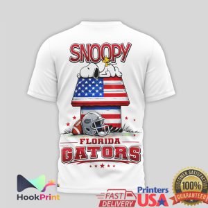 Florida Gators Snoopy Peanuts American Flag Football T Shirt