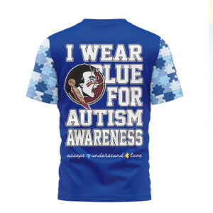 Florida State Seminoles I Wear Blue for Autism Awareness T Shirt Florida State Seminoles I Wear Blue for Autism Awareness T Shirt