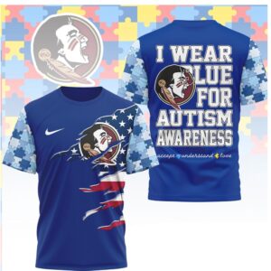 Florida State Seminoles I Wear Blue for Autism Awareness T Shirt