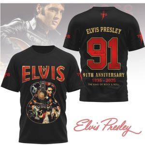 Elvis Presley 91st Anniversary 1935 2026 The King of Rock Roll Tribute T Shirt