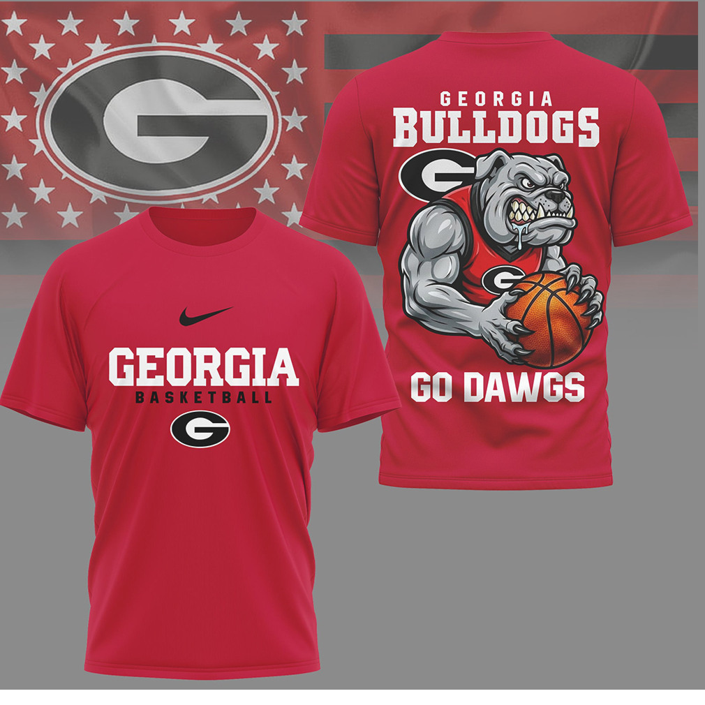Georgia Bulldogs Basketball “Go Dawgs” Bulldog Mascot Graphic T Shirt Georgia Bulldogs Basketball “Go Dawgs” Bulldog Mascot Graphic T Shirt
