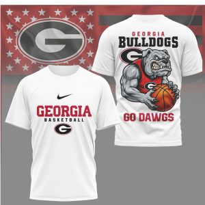 Georgia Bulldogs Basketball “Go Dawgs” Bulldog Mascot Graphic T Shirt