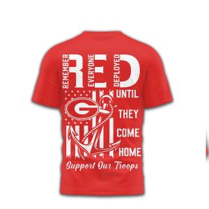 Georgia Bulldogs RED Remember Everyone Deployed Support Our Troops T Shirt