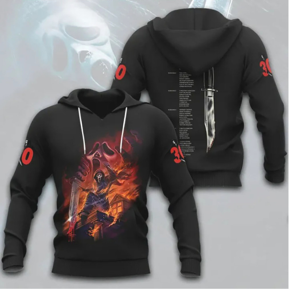 Ghostface Kill Tour 30th Anniversary Fire Design Scream Horror Movie All Over Print T Shirt Ghostface Kill Tour 30th Anniversary Fire Design Scream Horror Movie All Over Print T Shirt