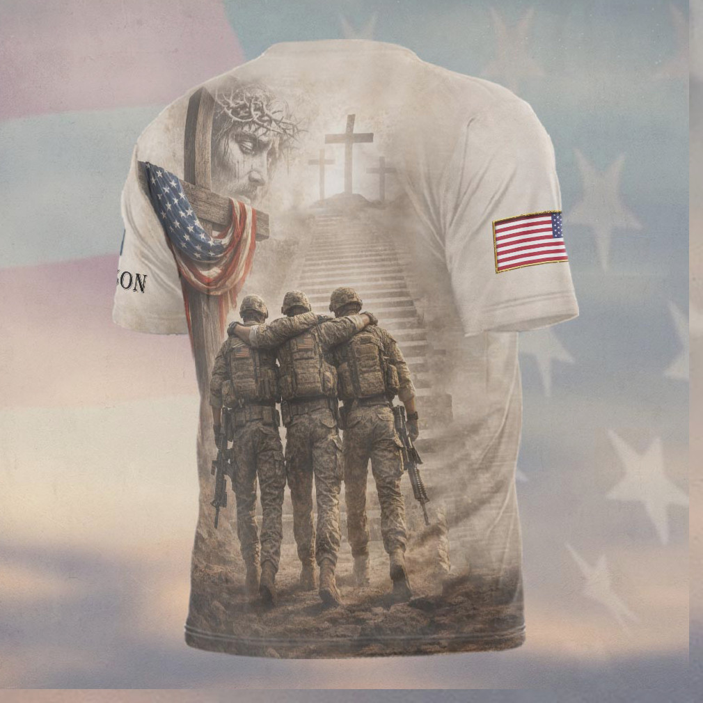 God Bless Army Veteran Soldier Brotherhood Stairway to Heaven Shirt God Bless Army Veteran Soldier Brotherhood Stairway to Heaven Shirt