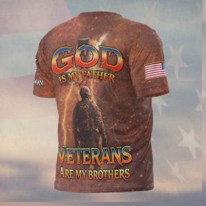 God Is My Father Veterans Are My Brothers Burning Cross T Shirt
