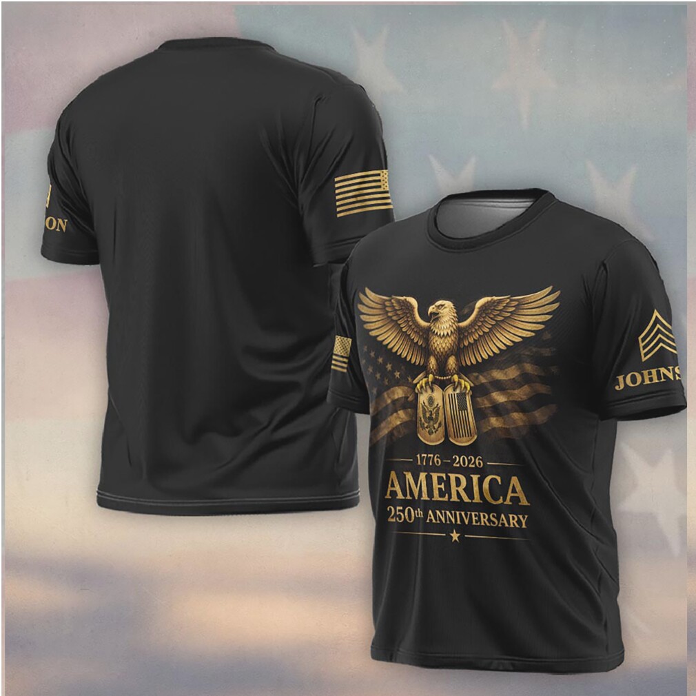 Gold Eagle America 250th Anniversary 1776 2026 Military Style T Shirt Gold Eagle America 250th Anniversary 1776 2026 Military Style T Shirt