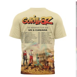 Gorillaz The Mountain Tour 2026 US Canada Concert Schedule T Shirt