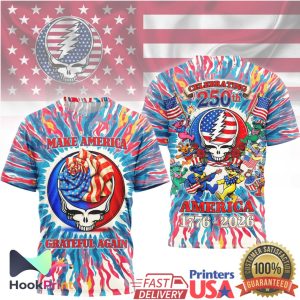 Grateful Dead 250th Anniversary America 1776 2026 Grateful Again All Over Print Shirt