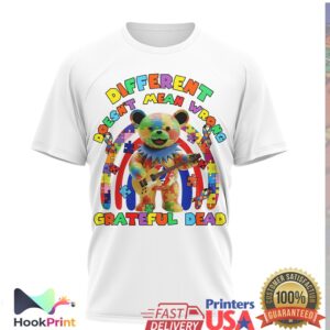 Grateful Dead Autism Awareness Bear Different Doesn't Mean Wrong Shirt