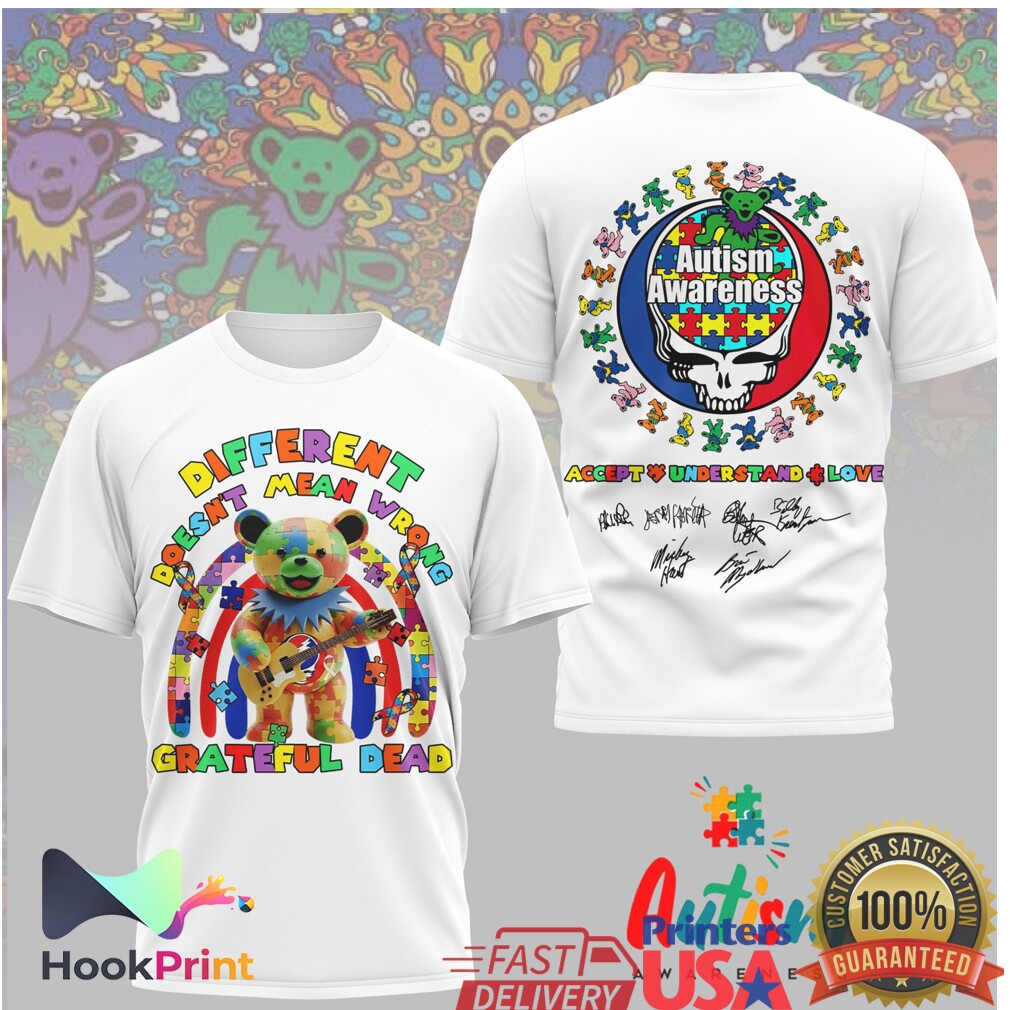 Grateful Dead Autism Awareness Bear Different Doesn’t Mean Wrong Shirt Grateful Dead Autism Awareness Bear Different Doesn’t Mean Wrong Shirt