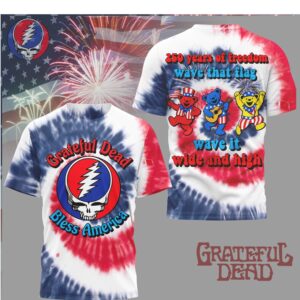 Grateful Dead Bless America Tie Dye 250 Years of Freedom Dancing Bears T Shirt