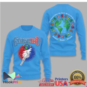 Grateful Dead Earth Day Skeletal Hand Dancing Bears Blue Shirt