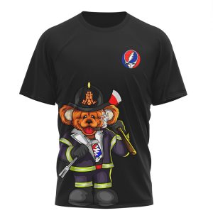 Grateful Dead Fire Department Firefighter Bear Skull Tribute Shirt Grateful Dead Fire Department Firefighter Bear Skull Tribute Shirt