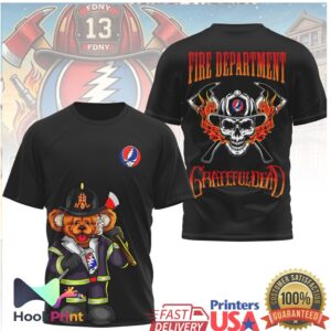 Grateful Dead Fire Department Grateful Dead Firefighter Skull Dancing Bear Shirt