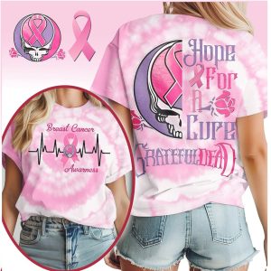 Grateful Dead Steal Your Face Hope For A Cure Breast Cancer Awareness Shirt