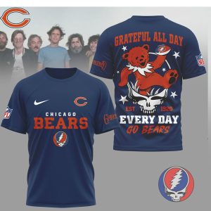 Grateful Dead Steal Your Face x Chicago Bears Grateful All Day T Shirt