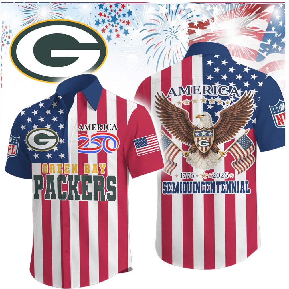 Green Bay Packers America 250th Anniversary Semiquincentennial Patriot Eagle Button Up Shirt Green Bay Packers America 250th Anniversary Semiquincentennial Patriot Eagle Button Up Shirt