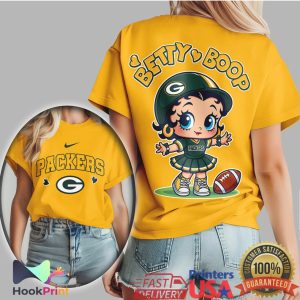 Green Bay Packers Betty Boop Fan Women's NFL Football T Shirt